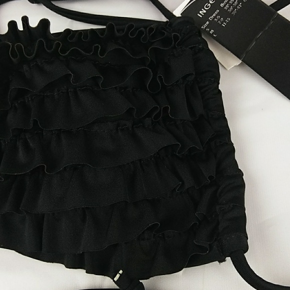 Ingear Bathing Suit Bikini Size Small Black Ruffle - Picture 3 of 5